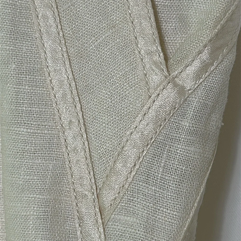 Versace Men's Size US 32 Euro 42 Made in Italy 2007 Cream Pants Linen Silk Trim